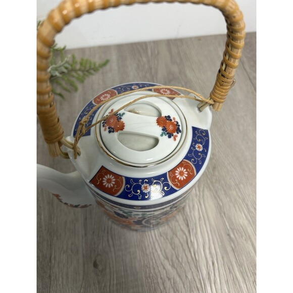 Vintage Japanese Tea Pot With Lid Bamboo Handle By Fred Roberts Co San Francisco - Picture 5 of 9